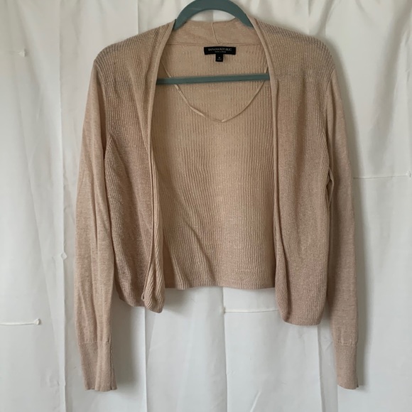 Banana Republic cream colored linen open cardigan - Picture 1 of 4